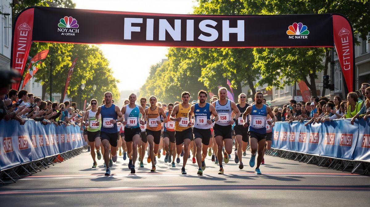 Zieleinlauf beim Stadtlauf Trier mit jubelnden Zuschauern