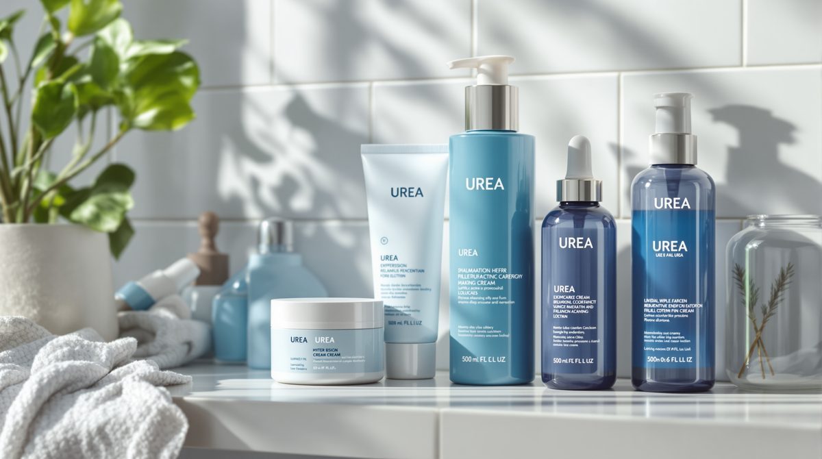 Verschiedene Urea-Pflegeprodukte – Cremes und Lotionen mit Harnstoff im Überblick