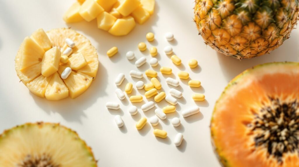 Enzympräparate als Wobenzym Alternative neben frischen Früchten wie Ananas und Papaya